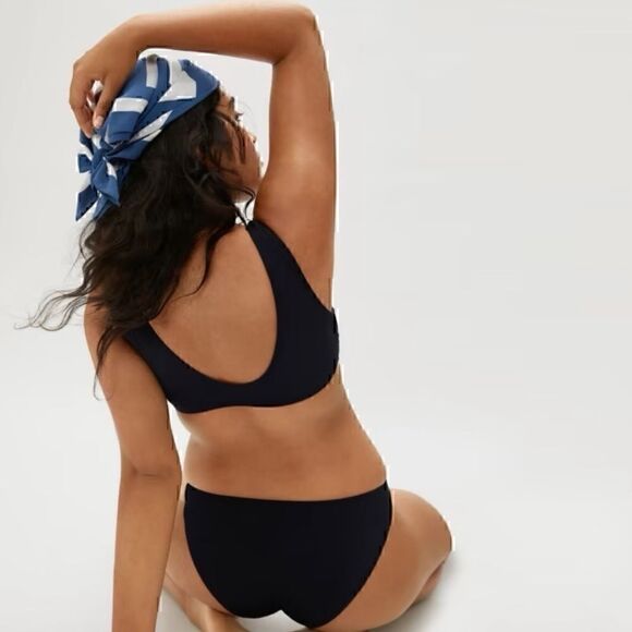 NWT Everlane Tie-Front Swim Bikini Top Black XS - Picture 3 of 4